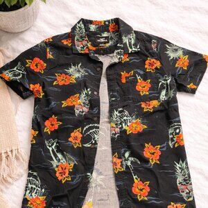 O’Neill Boy's Short Sleeve Button-Up Shirt – Tropical Beach Print